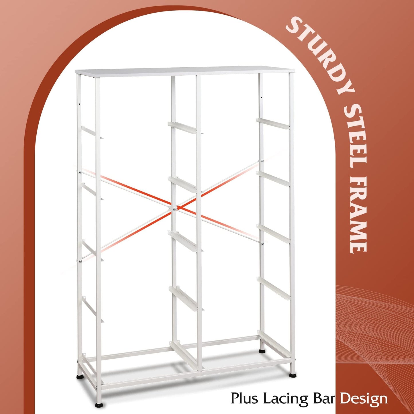 Bedside Table For Bedroom With 10 Fabric Drawers Storage Cabinet Steel Frame Closet For Clothes Storage Display Cabinet