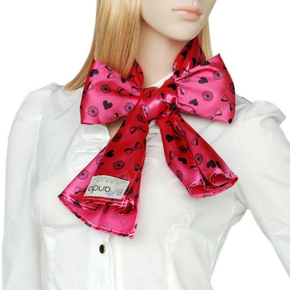 Blando Deep Pink Lovely BOW & Heart & Blosom Design Romantic Comfy Silk Scarf/Wrap/Shawl(Large)