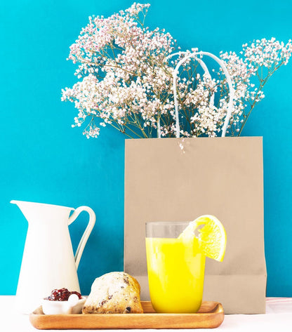 30PCS Medium Gift Bag with Handles Bulk 11"x5"x8" Gift Bags Almond Yellow Bags Multiple Uses (Medium Size)