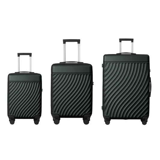 Luggage Sets ABS Hardshell 3pcs Luggage, Lightweight Durable Suitcase sets Spinner Wheels Suitcase with TSA Lock 20''24''28'' Available(Dark Green)