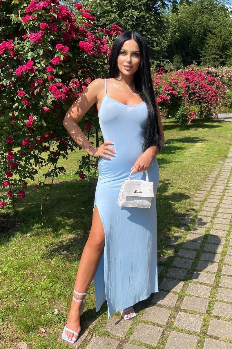CAMI STRAP THIGH SPLIT MAXI DRESS