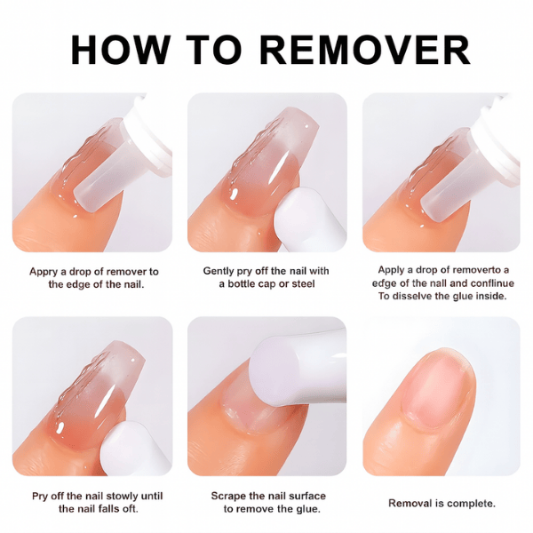 SheSlay Nail Glue Remover 10ml – Quick & Easy Removal for Fake Nails, Acrylics, Press-Ons & Rhinestones