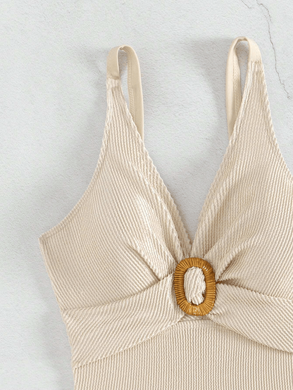 New sexy one-piece women's swimsuit covers the belly and makes you look slimmer, with a V-neck that exudes a sense of luxury