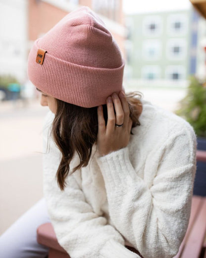 HAAKWEAR Theta-Stitch Cuffed Beanie - Designed and Made in USA (Patent Pending Design) - Pearl Pink