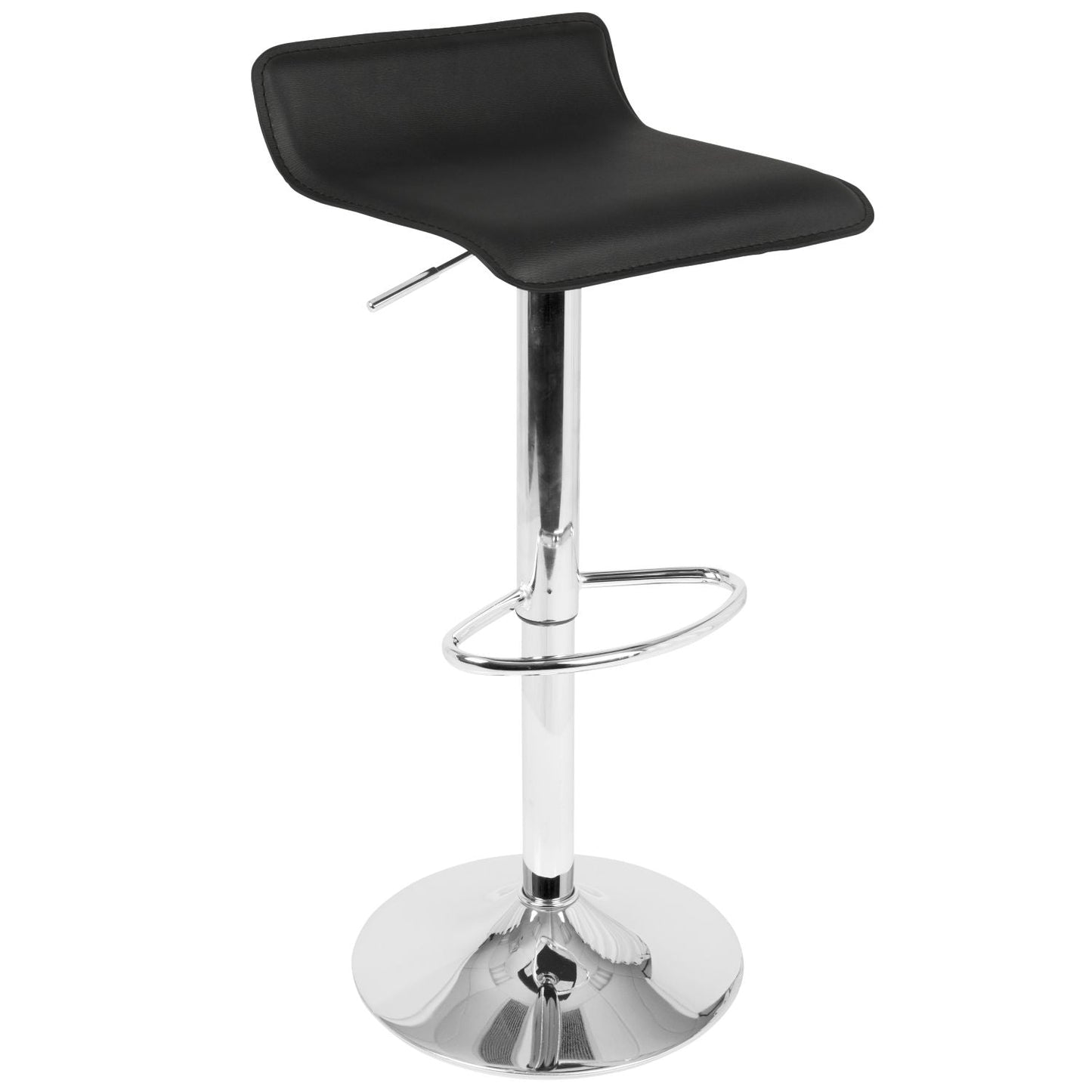 Spyra-Ale Contemporary Adjustable Bar Set in Chrome Metal, Clear Acrylic with Light Up Tabletop, and Black PVC by - 3 Piece