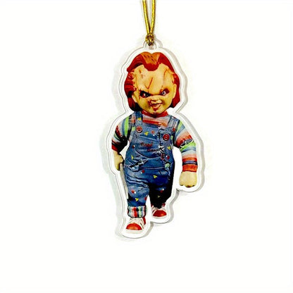 1pc Halloween Decor Horror Movie Character Sculpture Car Hanging Pendant Horror Decoration Funny Pendant Car Dwarf Pendant