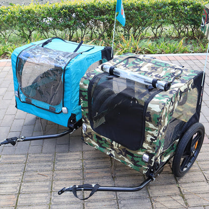 Camouflage Foldable Bicycle Trailer Bike Trailer for Camping Pet Dog Cat Luggage Carry