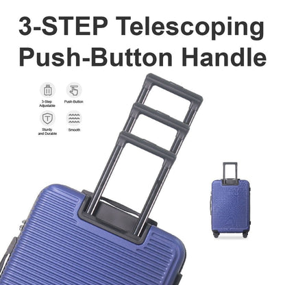 Luggage Sets ABS Hardshell 3pcs Luggage, Lightweight Durable Suitcase sets Spinner Wheels Suitcase with TSA Lock 20''24''28'' Available(Blue)