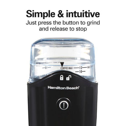 Coffee Grinder Black Electric Blade Grinder for Coffee Beans, Medium Grind, 12 Cup Capacity