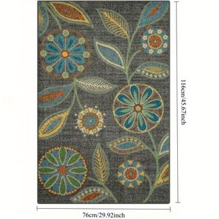 Maples Rugs Reggie Floral Runner Rug Non Slip Hallway Entry Carpet machine washable, suitable for bedroom bathroom and office room Multi, 3'10*2'6