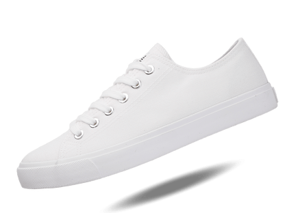 Fear0 NJ Unisex Retro Minimal All White Skateboard Sneaker Canvas Shoes