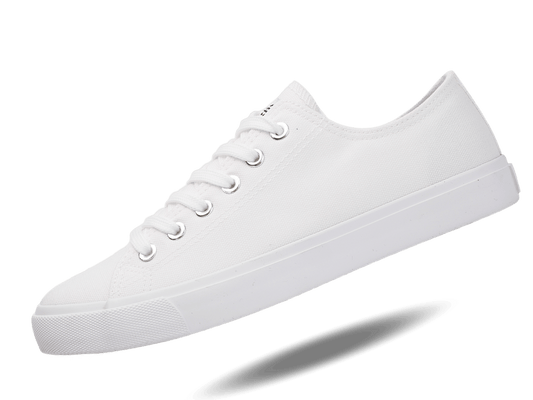 Fear0 NJ Unisex Retro Minimal All White Skateboard Sneaker Canvas Shoes