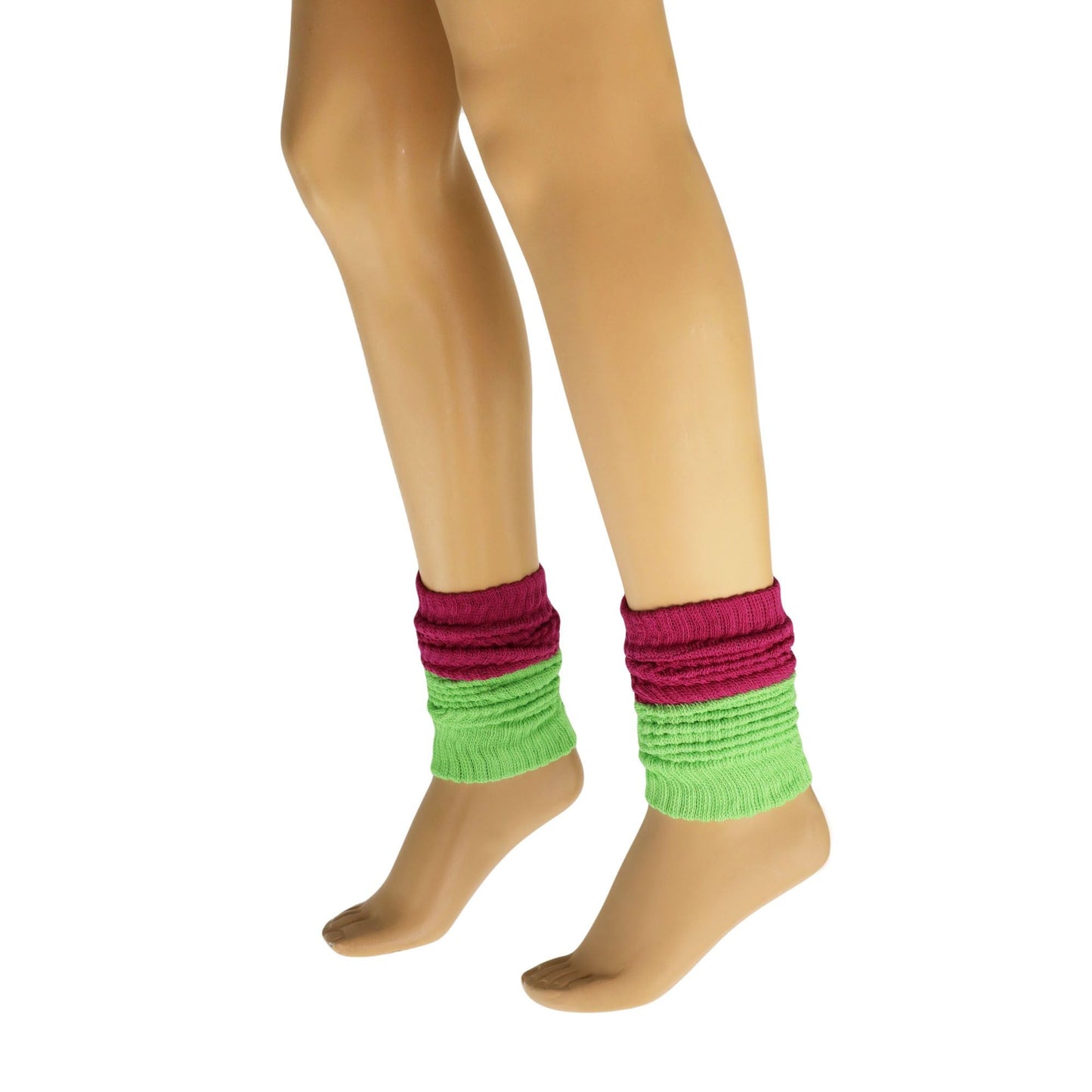 Leg Warmers for Women Colorful Cotton Knitted Leg Warmers 21 Inches 3 Pairs