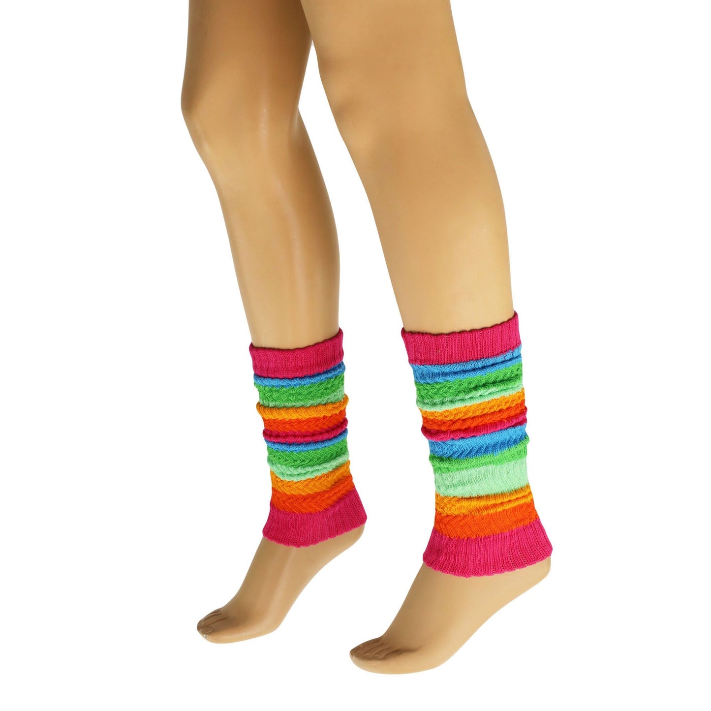Leg Warmers for Women Colorful Cotton Knitted Leg Warmers 21 Inches 3 Pairs