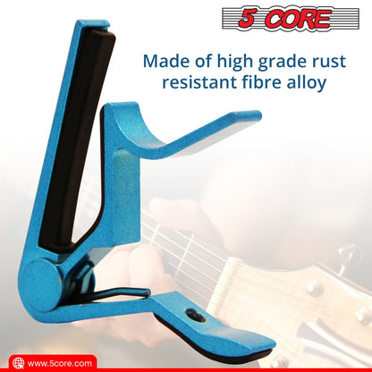 5Core Guitar Capo Acoustic Clip Guitar String Instrument Clamp Fret Electric Guitar Accessories Kapo Guitar Neck CAPO BLUE