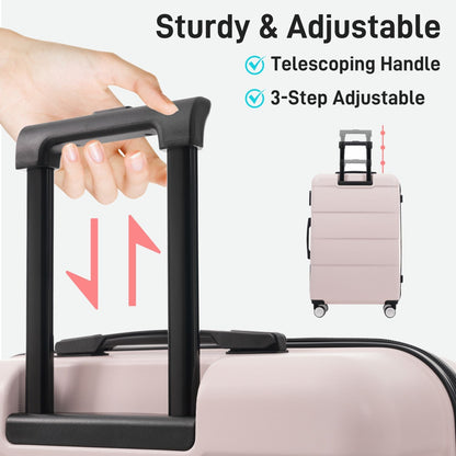 Hardshell Luggage Sets 6 Piece with 2 Bags,Carry on Suitcase with Handle Password Lock Double Spinner Wheels, Lightweight 16"+20"+24"+28" Luggages