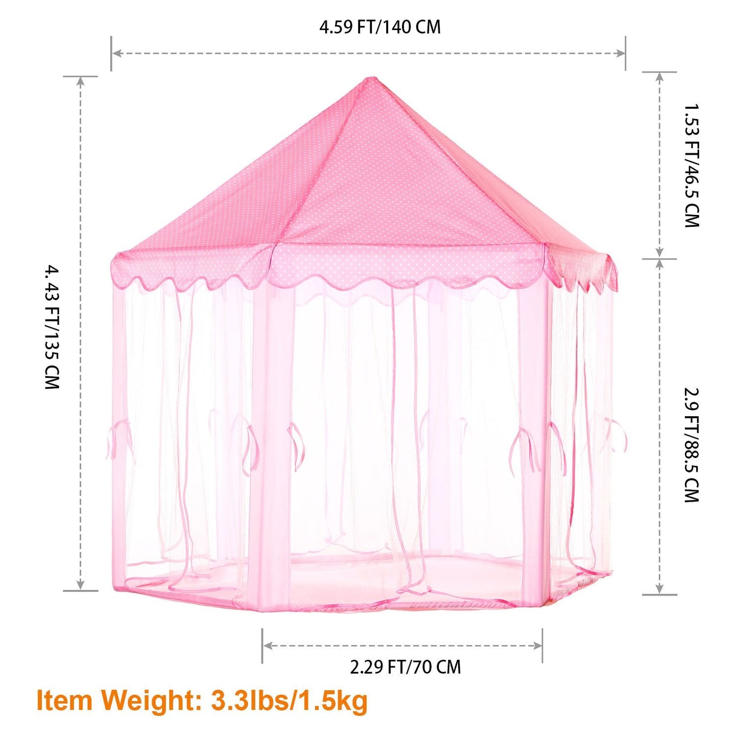 Kids Play Tents Princess for Girls Princess Castle Children Playhouse Indoor Outdoor Use