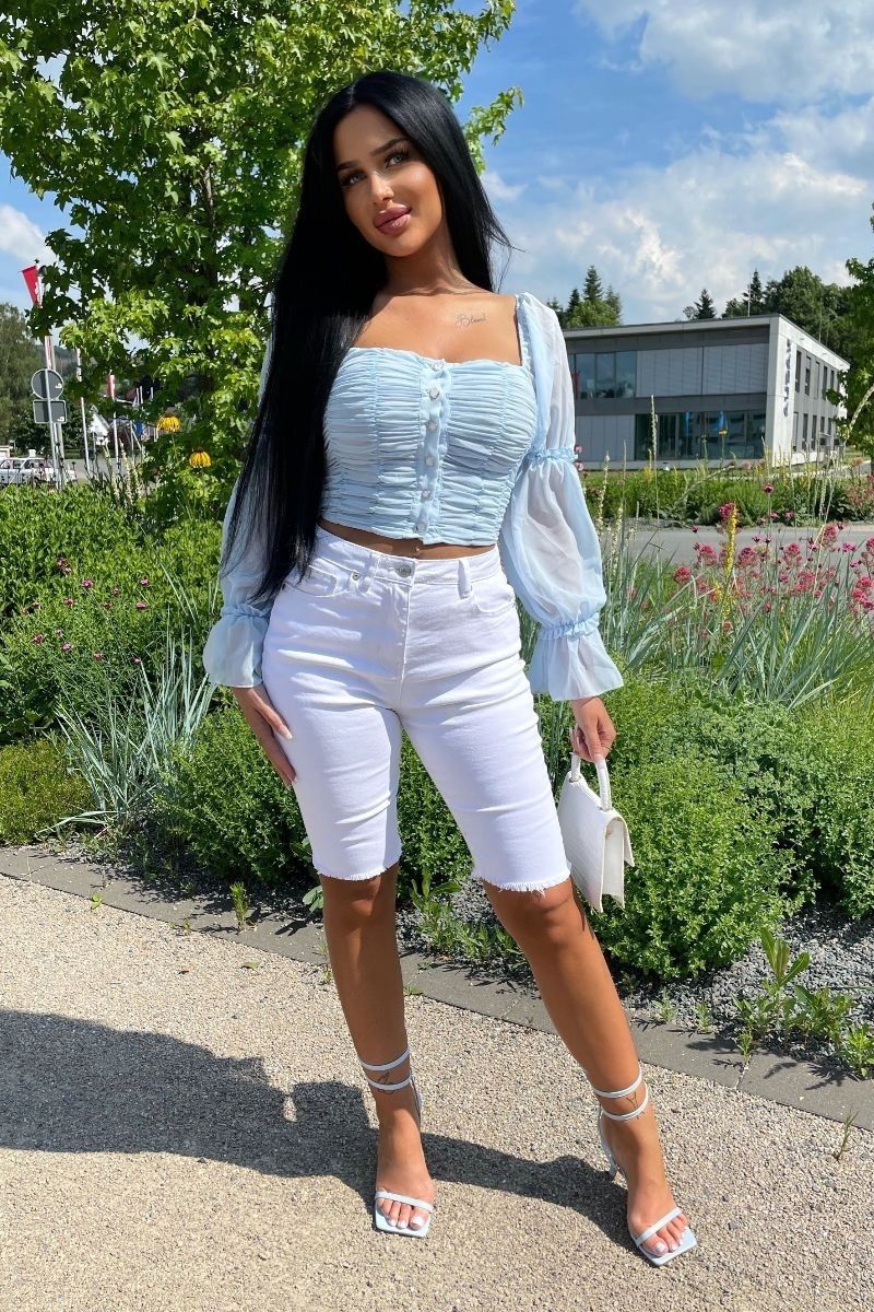 White Denim Cycling Shorts