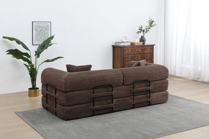 Foldable Sofa Bed, 77.9'' Folding Floor Couch, Compressed Convertable Sleeper Sofa, Memory Foam Couch with Pillow Back Support Armrest, 4-in-1 Futon Sofa Bed for Living Room, Army green