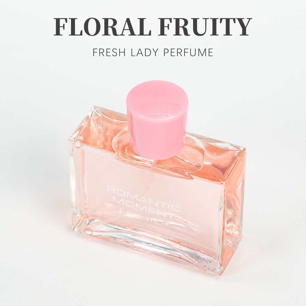 3.4fl Oz Women's Eau De Parfum - ROMANTIC MOMENT - Floral & Woody - With Rose, Chamomile, and Lemon - Medium Intensity Perfume