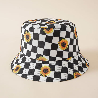 Double-sided fisherman hat women's summer sunshade sun hat Korean version of the tide men's literary sunflower sunscreen hat