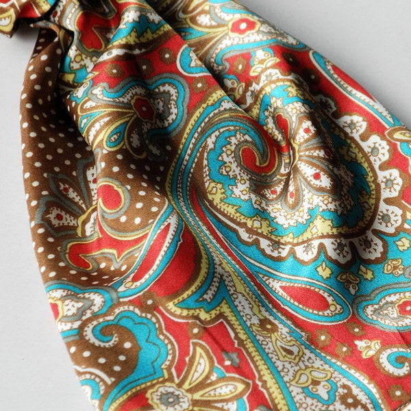 Blando Coffee Paisley & Multi-Pattern Fashion Graceful Soft Silk Scarf/Wrap/Shawl(Large)