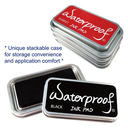 Ink Pads for Rubber Stamps;  Rubber Stamps Pads- Permanent;  Waterproof;  Stamp Pads for Card Making;  Scrapbooking Supplies;  Christmas Ink Stamps;  Hand Stamp Ink Pad;  Non-Toxic (5 Ink Pad Bundles)