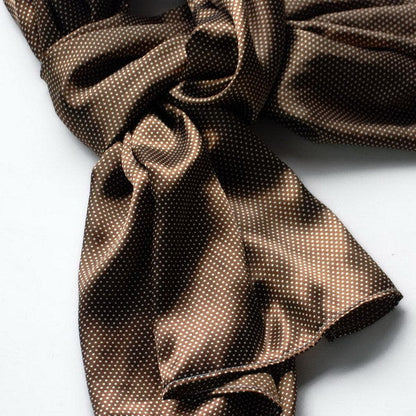 Blando Brown Small Cute Dot Design Campus Style Silk Scarf/Wrap/Shawl(Small)