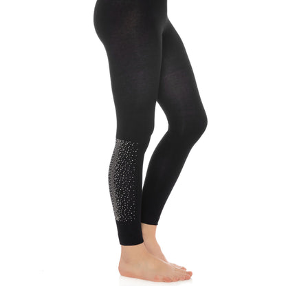 Bamboo Leggings for Women Soft Stretchy Full Length Elastic Leggings with Fancy Accessories