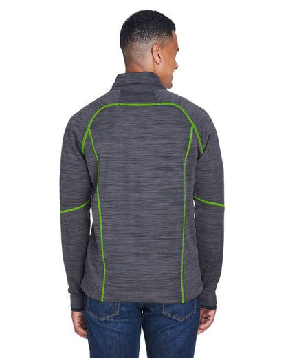 Men's Flux Mélange Bonded Fleece Jacket - CARBON/ OLY RED - S