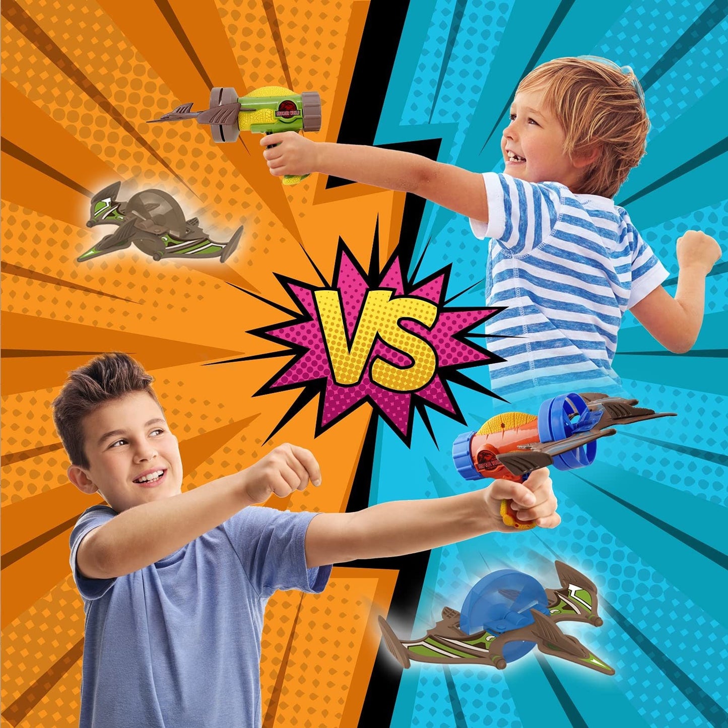 Rocket Launcher Airplane Toy with 4 Dinosaur Targets 2 Foam Pterosaur Shooting Games for Outdoor Kids Toys 5 6 7 8 Year Old Boy Catapult Plane Toy Christmas Easter Gift