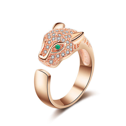 Animal Ring Adjustable Open Cute Lovely Fox with Stones Ring for Women