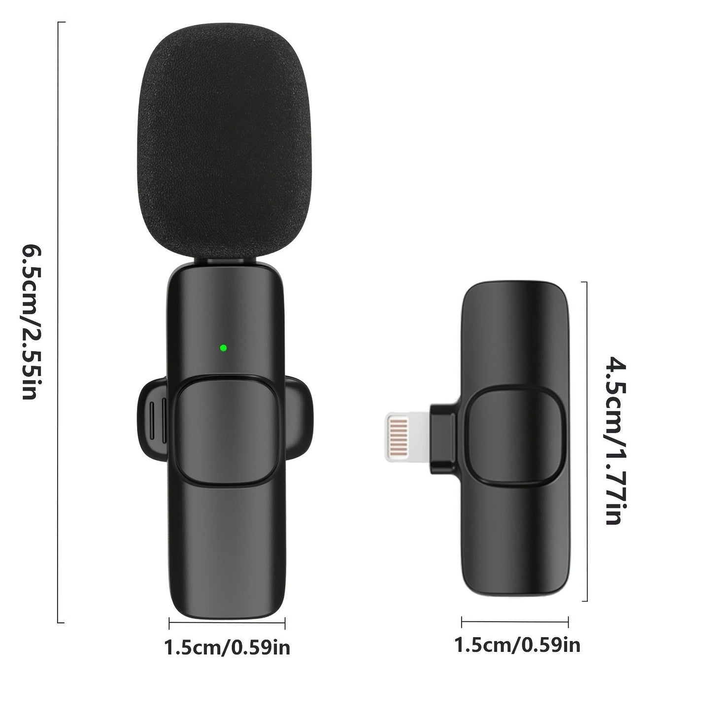 Professional Wireless Lavalier Lapel Microphone For IPhone IPad Plug & Play Lapel Clip-on Mic For YouTube TikTok Interview Live Stream Video Recording Auto-sync