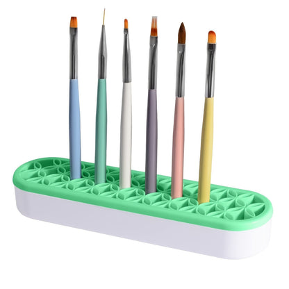 1pc Silicone Makeup Brush Holder, Silicone Makeup Brush Organizer, Multipurpose Nail Brush Organizer Storage For Sewing Craft Tools, Painting Pen Brushes, Nail Clipper