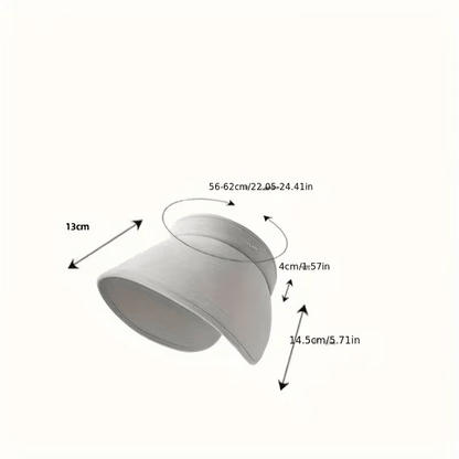 UPF50+ Wide Brim Sun Visor Hat - Rollable Foldable UV Protection Sun Hat, Adjustable Empty Top Sun Cap for Women, Outdoor Travel Beach Hiking Headwear
