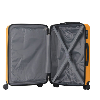 Luggage Sets ABS Hardshell 3pcs Luggage, Lightweight Durable Suitcase sets Spinner Wheels Suitcase 20''24''28'' (Yellow)