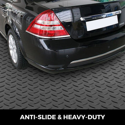 VEVOR Garage Floor Mats 2 Rolls 17 x 3.6 Ft Garage Mat 2.5mm Thickness Black Garage Flooring PVC Garage Mats for Under Car