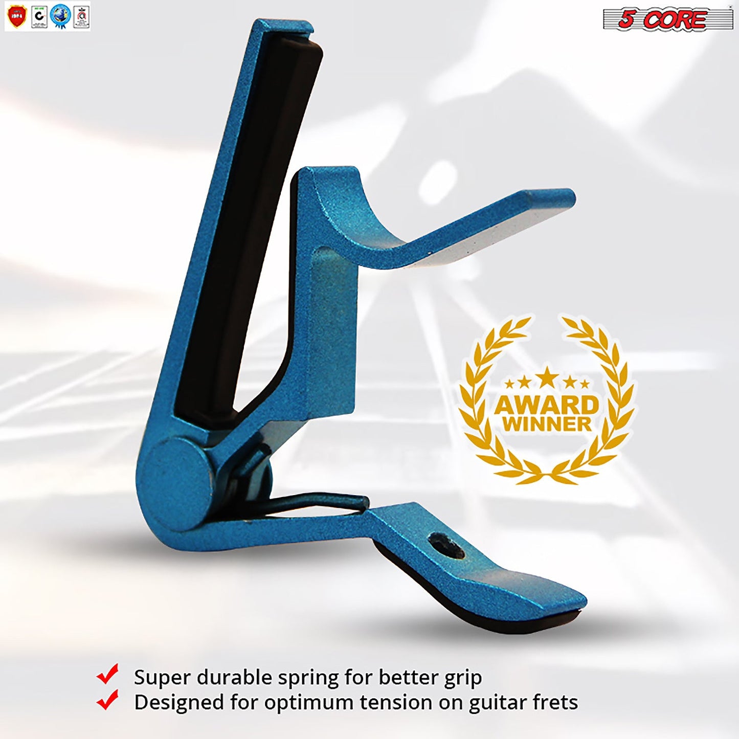 5Core Guitar Capo Acoustic Clip Guitar String Instrument Clamp Fret Electric Guitar Accessories Kapo Guitar Neck CAPO BLUE