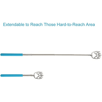 4 Pack Portable Extendable Telescopic Bear Claws Metal Back Scratchers/Hand Massager/Backslap With Rubber Handles