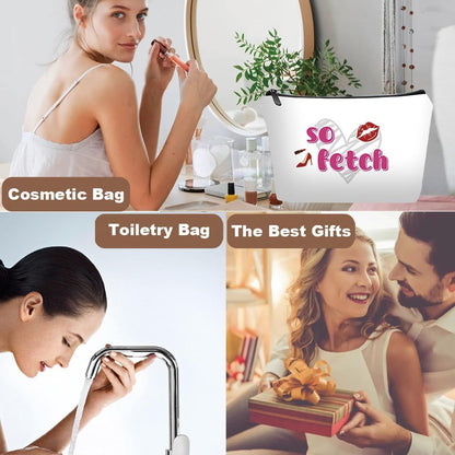 Personalized funny so fetch Travel Makeup Cosmetic Bag set with Mirror for women girls,So Fetch Themed Makeup Bag organizer kit for Travel & Daily Use,so fetch Gifts for Women Mom Girls