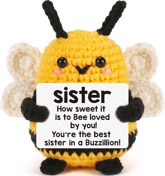 Sister Gifts for Christmas, Sister Birthday Gift, from Sis/Brother, Unique Stocking Stuffer for Women Sis Valentines Mothers Day for Her, Funny Easer Decorations, Cute Handmade Bees
