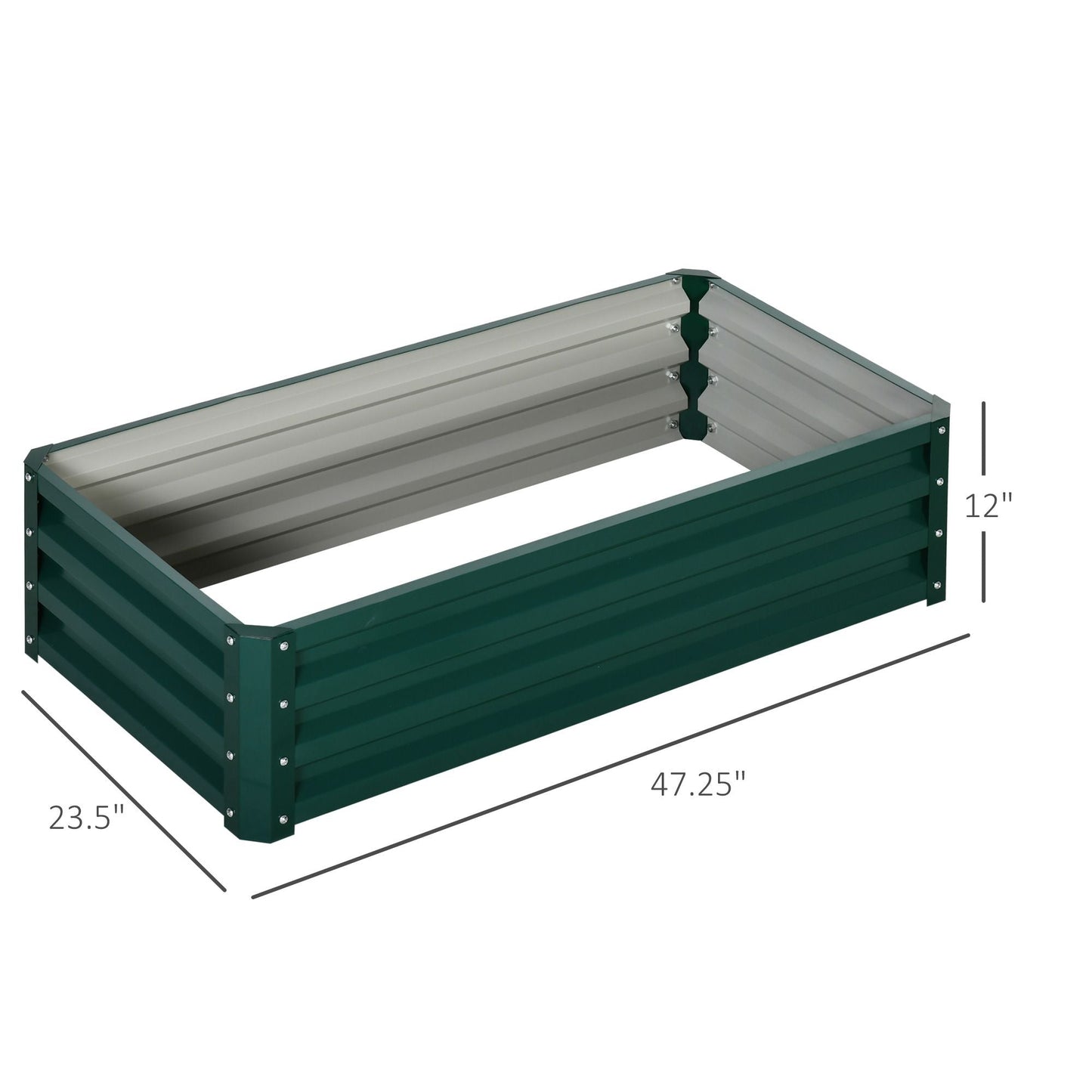 Galvanized Raised Garden Bed, Outdoor Planter Box for Vegetables, Flowers, Herbs, 4' x 2' x 1', Green