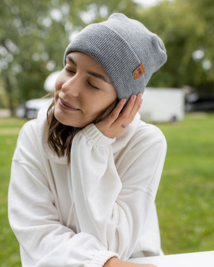 HAAKWEAR Theta-Stitch Cuffed Beanie - Designed and Made in USA (Patent Pending Design) - Koala Gray