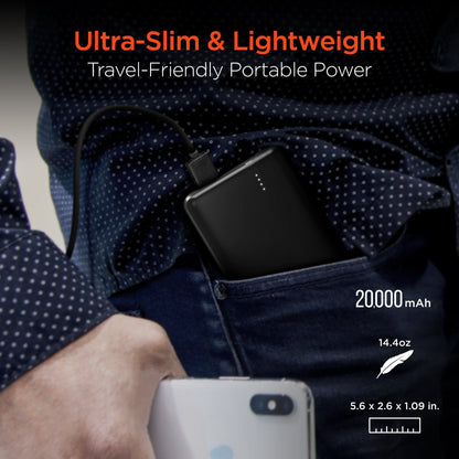 HyperGear 20000mAh 20W PD + USB Power Bank Black