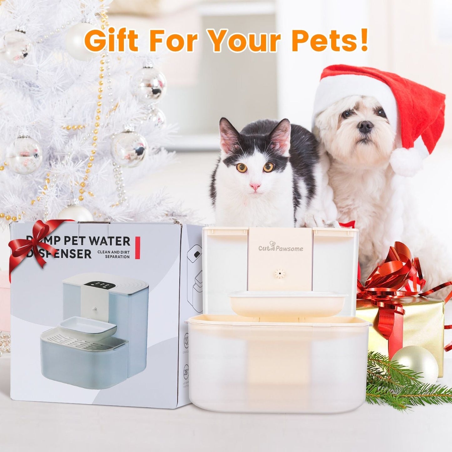 Smart Pet Water Fountain Automatic Cat Water Dispenser 4.5L Cordless Rechargeable Dog Water Fountain Self-Refill with 3 Adjustable Volume 3 Time Intervals Remote Control Cleaning Brush