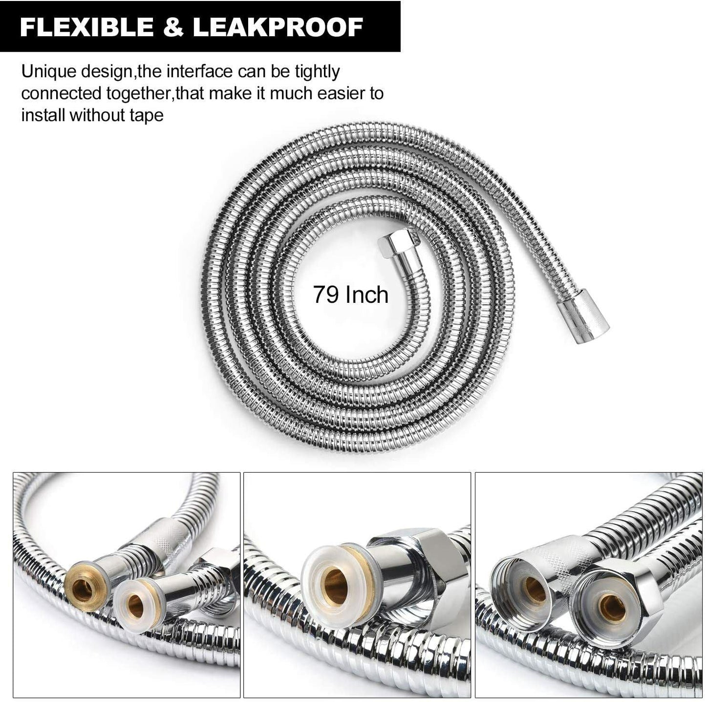 2 m / 3 m / 79" / 118" Shower Water Hose Shower Head Stainless Steel Flexible Replacement Hose
