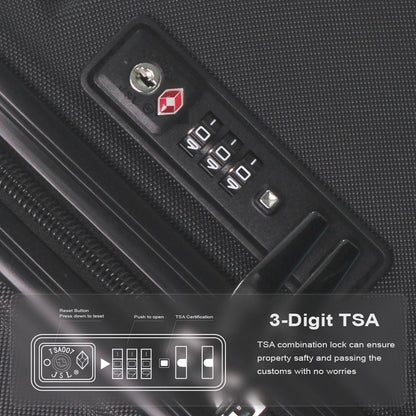 Luggage Sets ABS Hardshell 3pcs Luggage, Lightweight Durable Suitcase sets Spinner Wheels Suitcase with TSA Lock 20''24''28'' Available(Black)