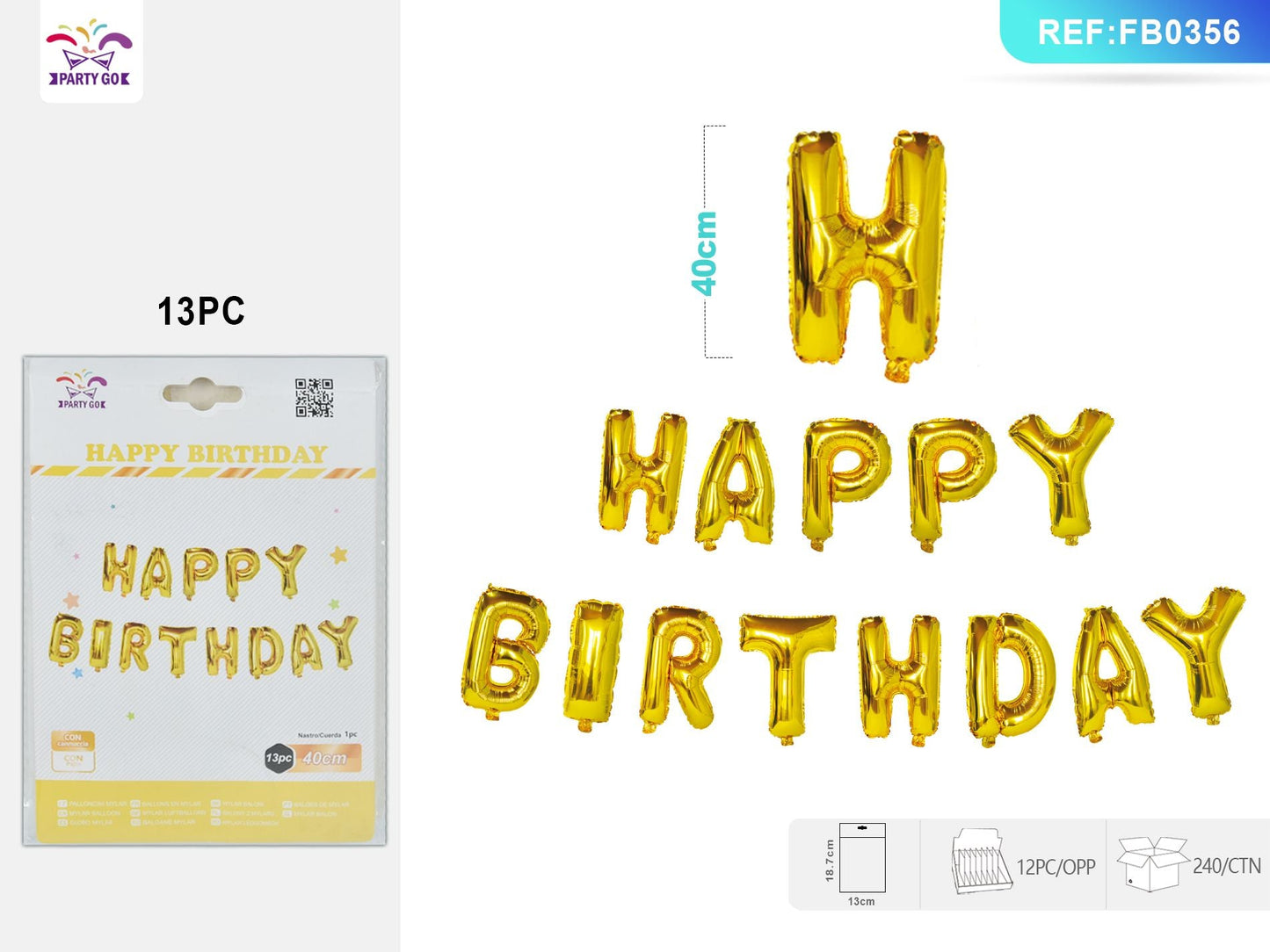 HAPPY BIRTHDAY Shape Ballon 13PCS*12 PACKS Ideals For Brithday Party