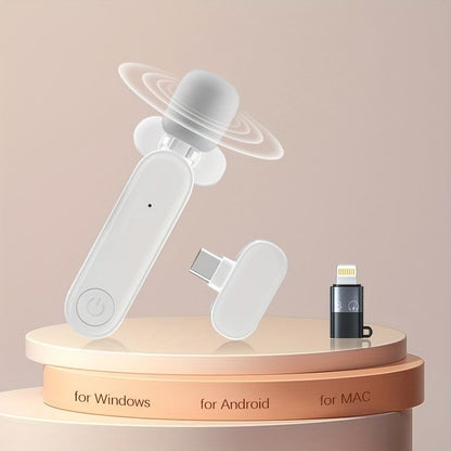 Wireless Lavalier Microphone For IPhone IPad USB C Smartphone Laptop; Plug And Play Noise Reduction Lapel Mic For TikTok YouTube Facebook Live Stream Vlog Video Recording