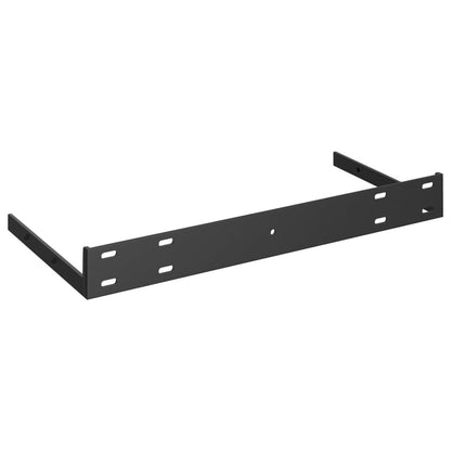 Wall Shelf Set of 2 High gloss black Honeycomb MDF, metal